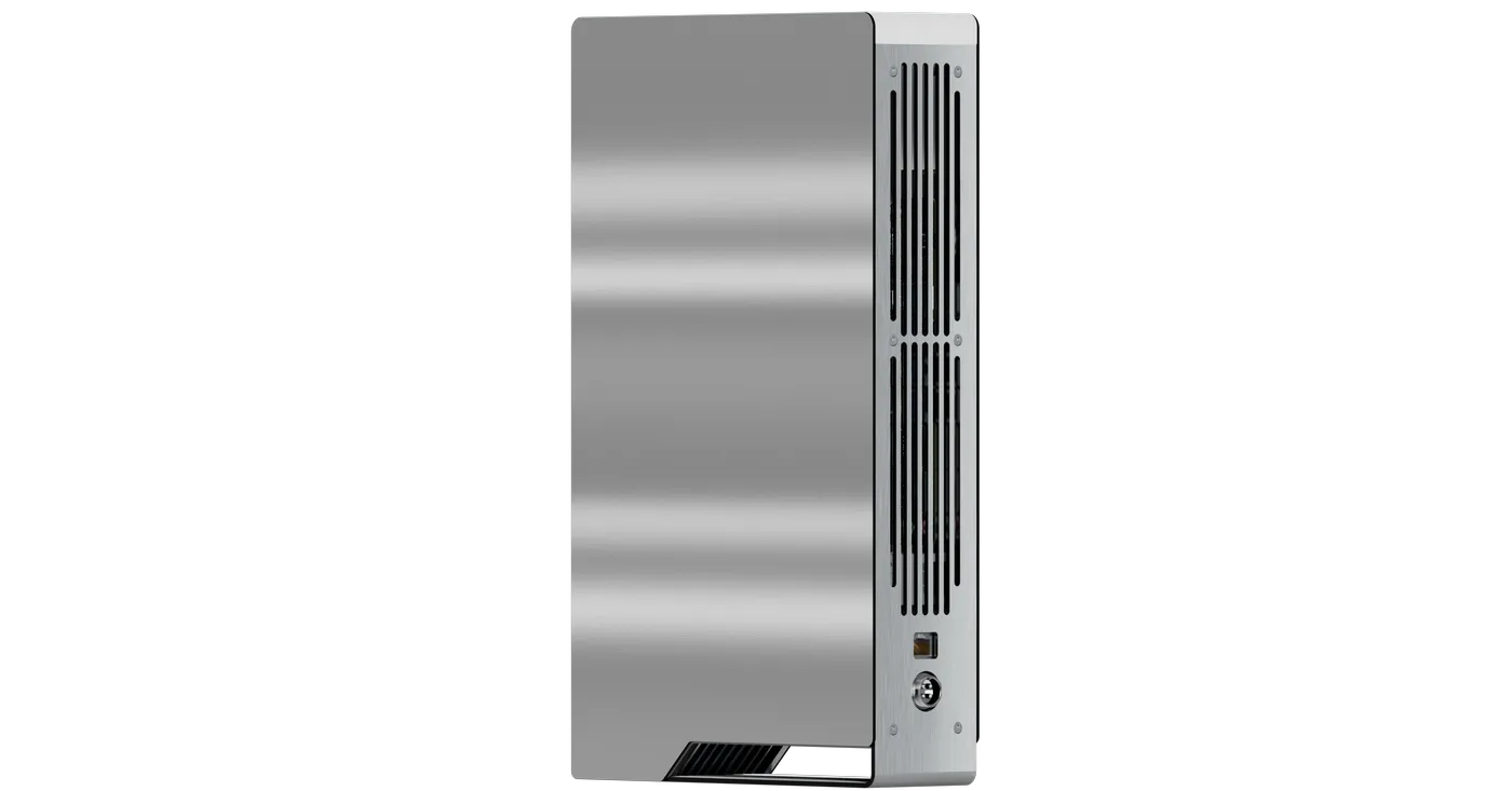 The Core's parts, exploded: side panels, housing, GPU, cooler, memory, board, fans and frame
